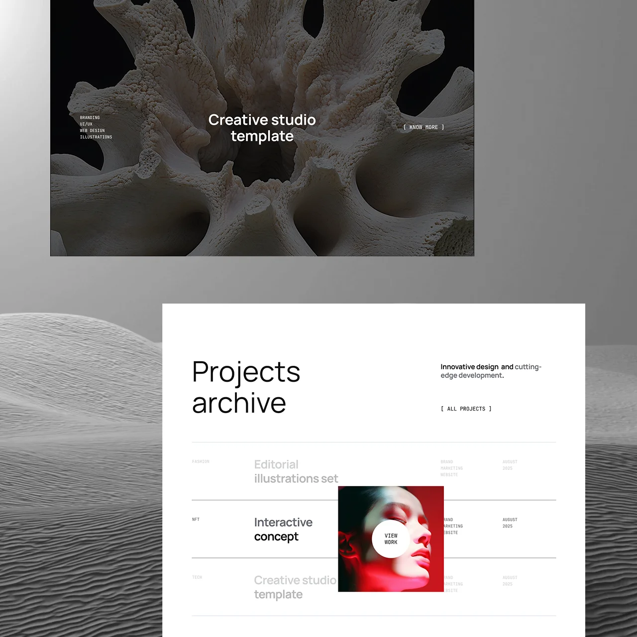 Creative studio template preview
